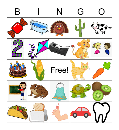 /k/ and /t/ Bingo! Bingo Card