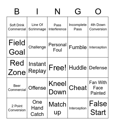 Football Bingo Card