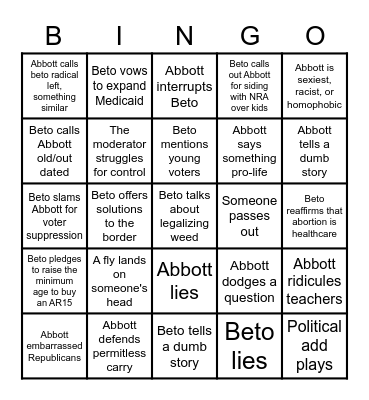 Political bingo Card
