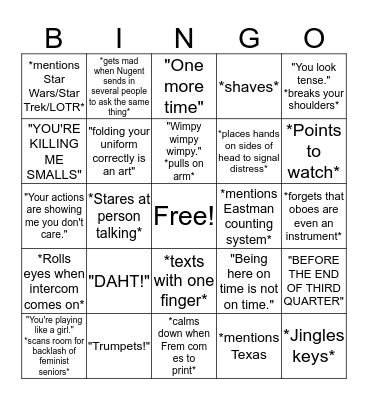 Chet Bingo Card