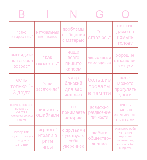 насколько вы похожи на бога Bingo Card