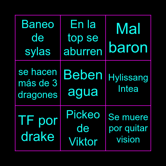 FNC VS LOUD Bingo Card