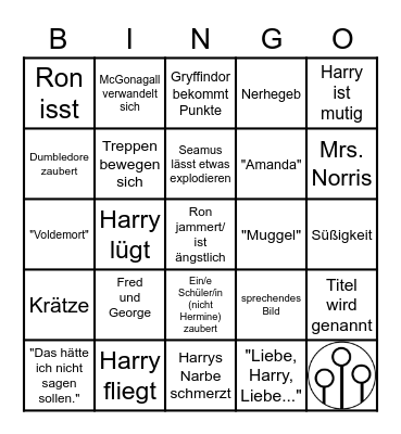 Harry Potter und der Stein der Weisen Bingo Card