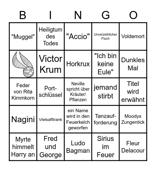 Harry Potter und der Feuerkelch Bingo Card