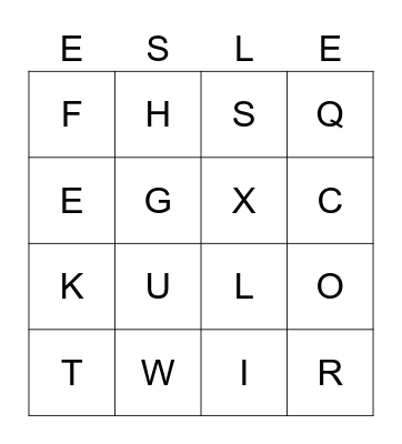 Loteria- ESL Bingo Card