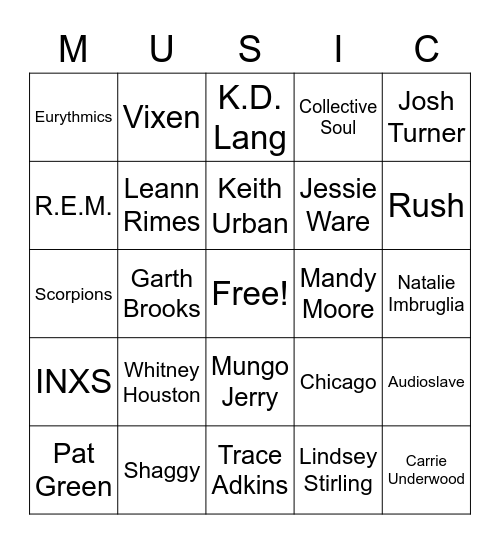 Music_10012022 Bingo Card