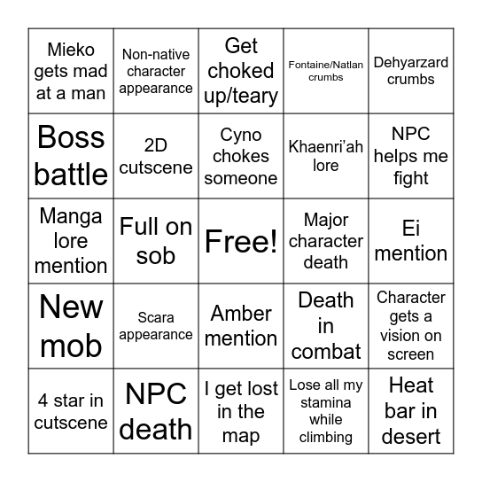 3.1 Archon Quest Bingo Card