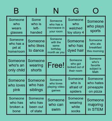 FALL GAME 2022 Bingo Card