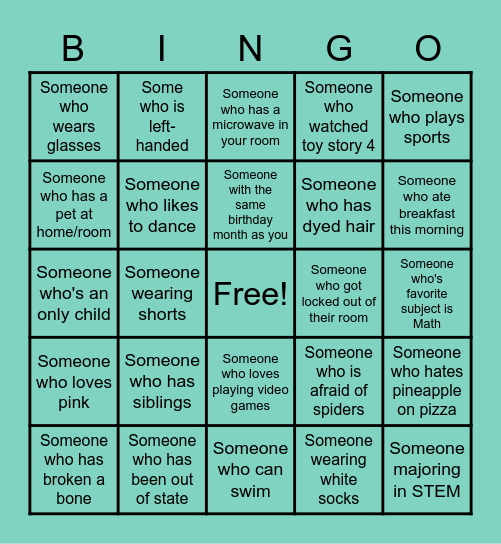 FALL GAME 2022 Bingo Card