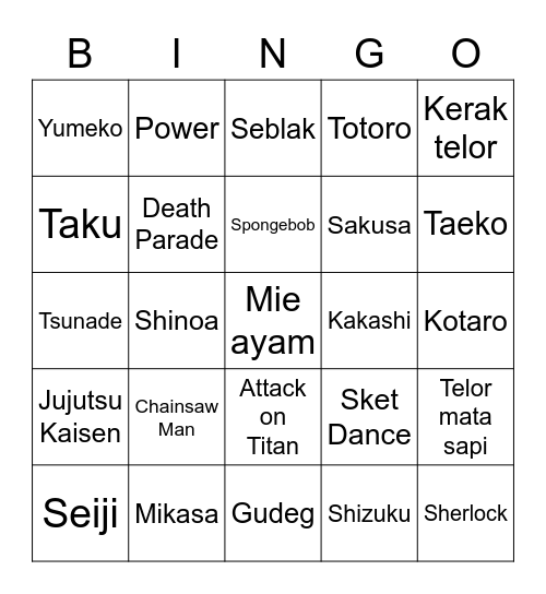 Bingo Card