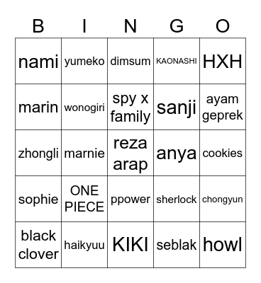 Bingo Card
