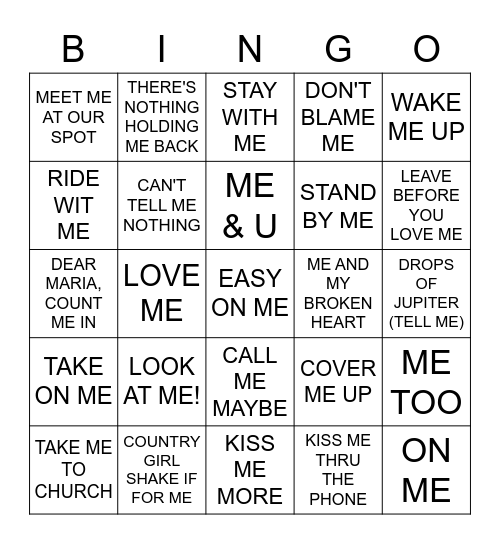 ME Bingo Card