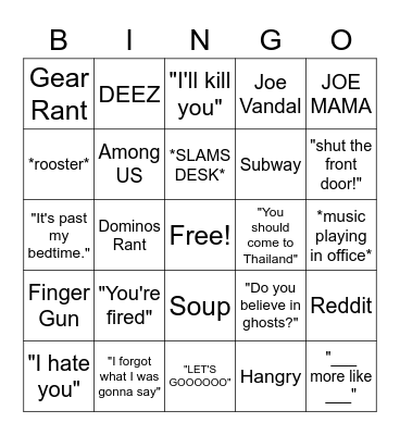 richard bingooooooo Bingo Card