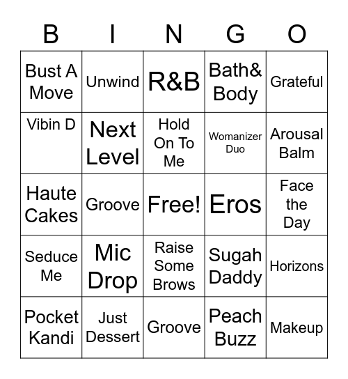 BKinky Bingo Card