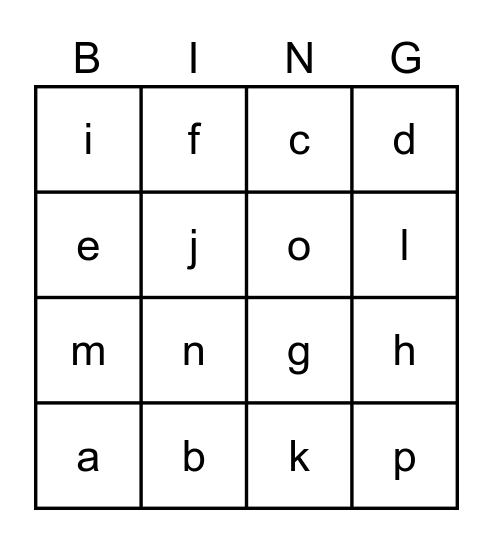 Classroom Objects Bingo Card