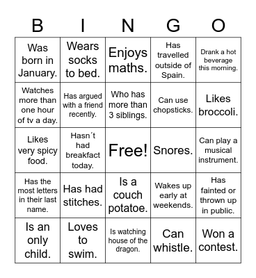 Find someone who Bingo Card