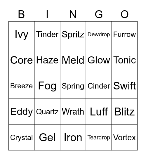 Holly Round 1 (Djinn) Bingo Card