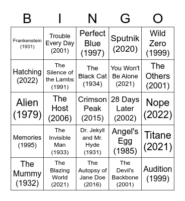 BOO BINGO Card