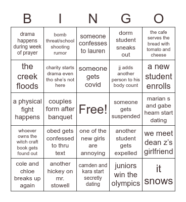 ifykyk oaa bingo 2.0 Bingo Card