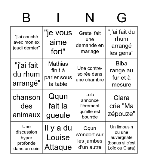 BINGO BDE Bingo Card