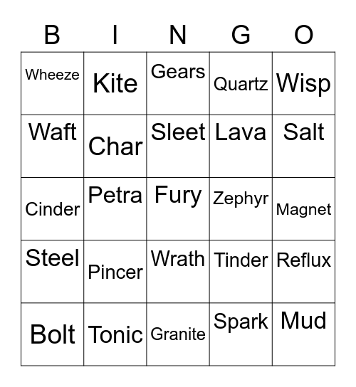 Nicklu round 2 [Djinn] Bingo Card