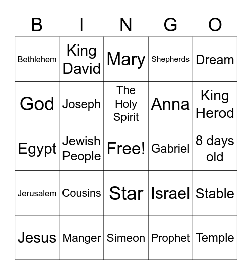 Ready for the Savior Bingo Card