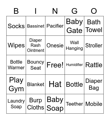 Baby Coyle Bingo Card