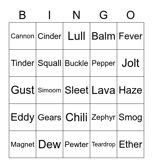 Bunny Round 1 (Djinn) Bingo Card