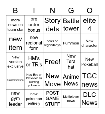 ScarVio news Bingo Card