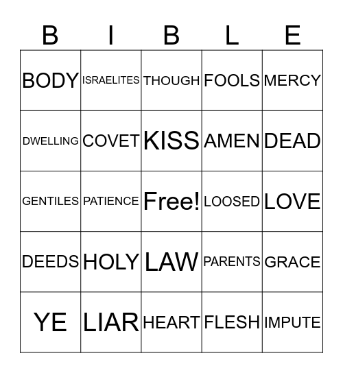 Bible Bingo Card