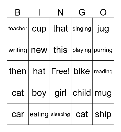 2a L 3-10 Bingo Card