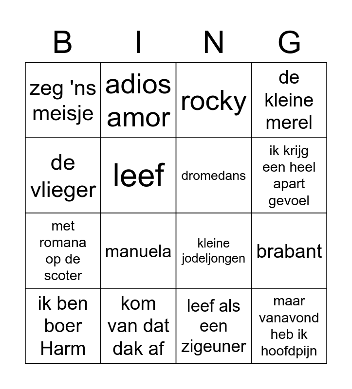 muziek-bingo-card