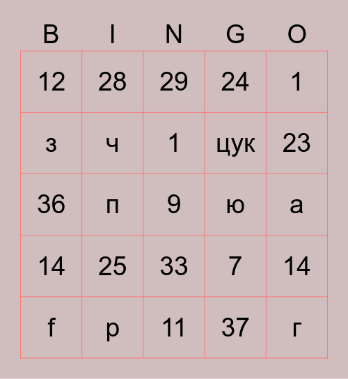villa stage Bingo Card