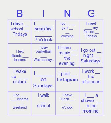TIC TAC TOE Bingo Card