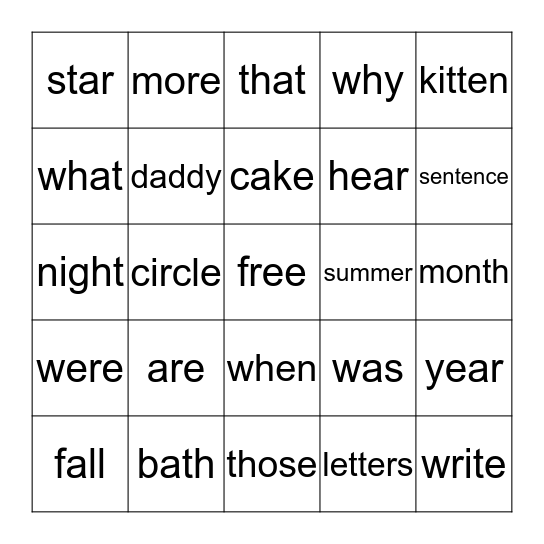 Bingo Card