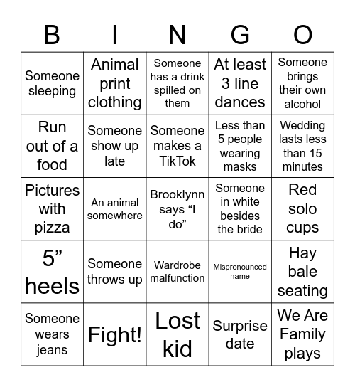 The Event Bingo Card