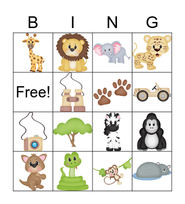 Zootopia Bingo Card