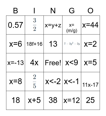 MIDTERM REVIEW BINGO Card