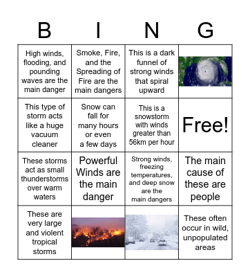 Extreme Weather Bingo! Bingo Card