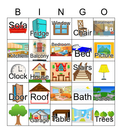 Parts of the House Bingo Card