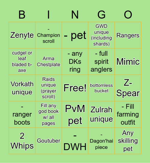 Gimp Bingo Card