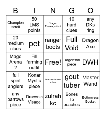 Stuxscape Bingo Card