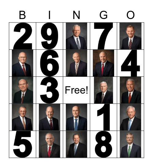 General Conference Bingo Card