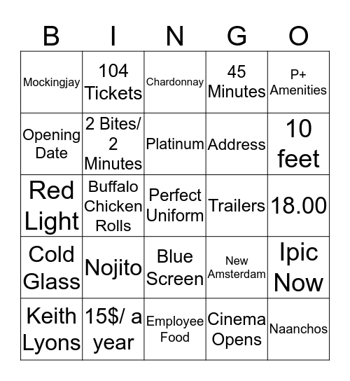 Miami Bingo! Bingo Card