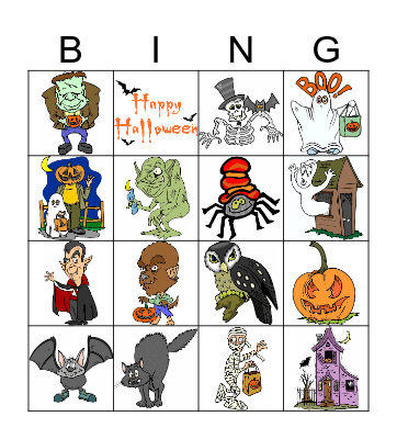 Halloween Bingo Card