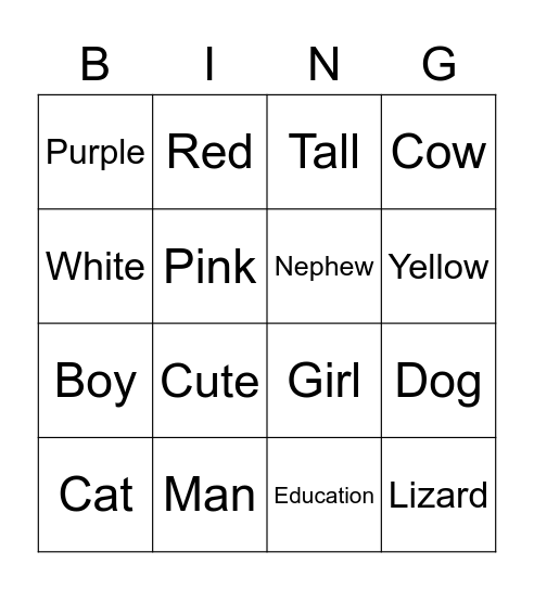 Final ASL Bingo Card