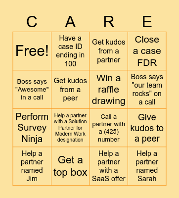 Customer Service Week 2022 Bingo Card