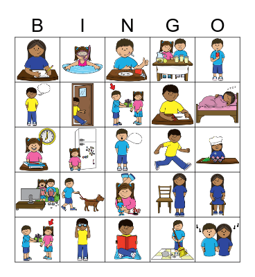 More Action Words Bingo Card