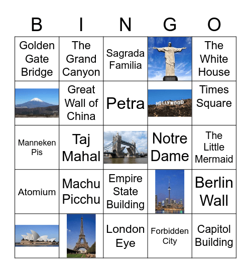 Landmarks of the World Bingo Card