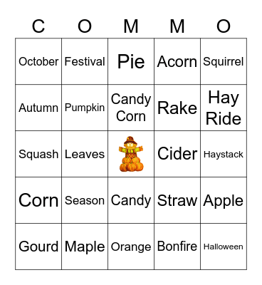 Fall Fest Bingo Card